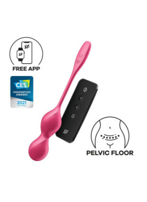 Boules de Geisha vibrantes télécommandées fushia Love Birds 2 Satisfyer - CC597866
